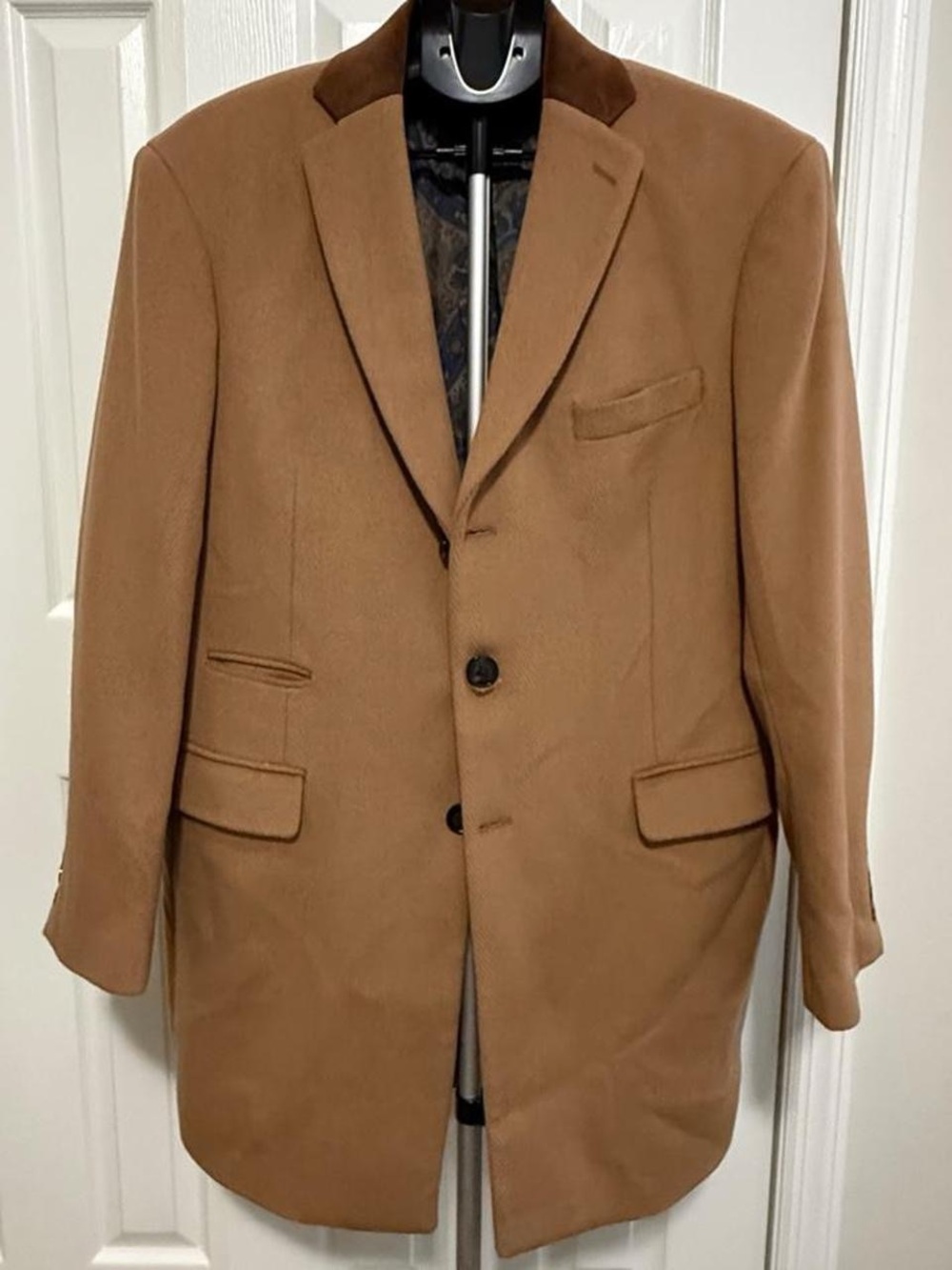 TALLIA Men's Tan Camel Sport Coat with Contrasting Collar